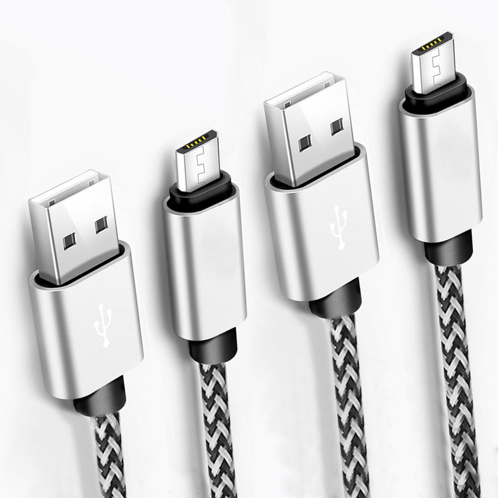 2x 2M Micro USB-opladningskabel Lyn hurtigt Hurtigt 2A Datasynkronisering Hamp r