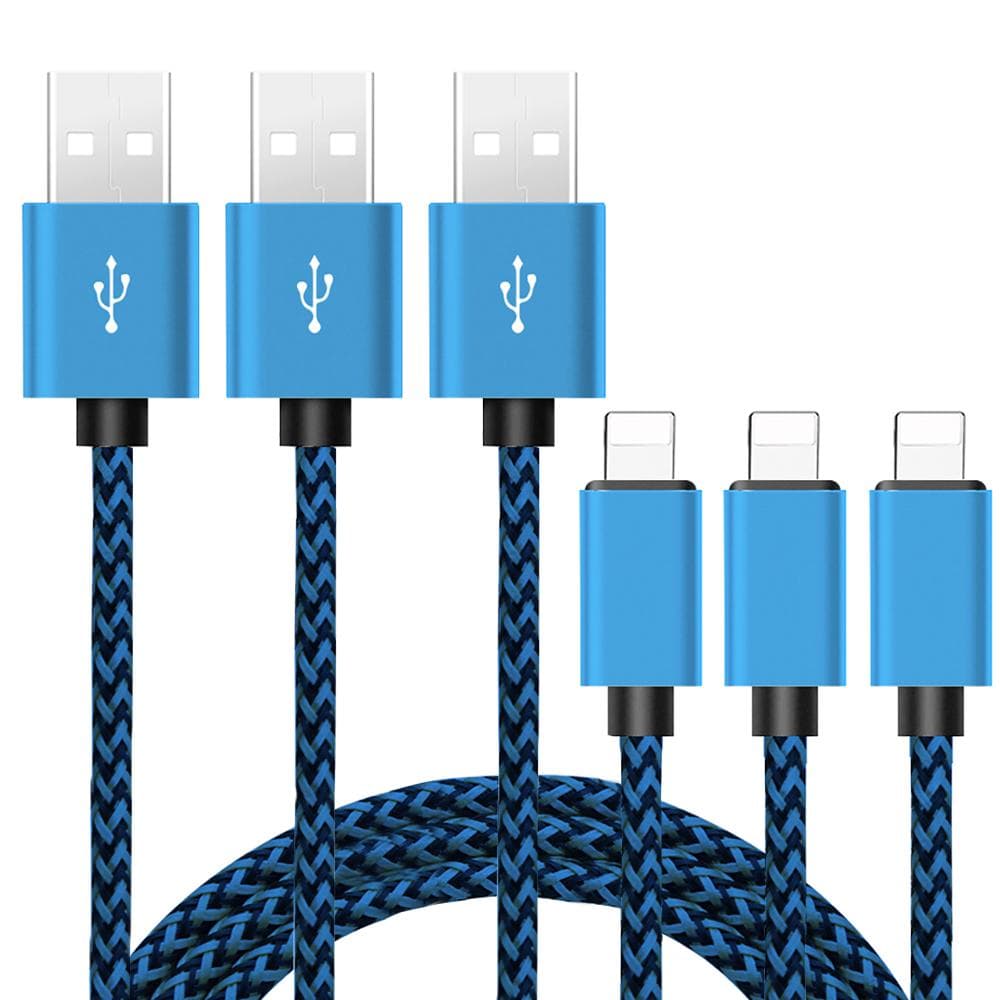 3x 1M opladningskabel til iPhone Data Sync Lynhastighed 2A USB hamp opladningska