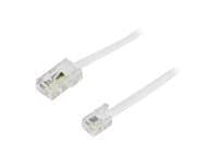 Modular cable, 8P4C to 6P4C(RJ11), 5 m, white