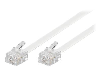 DELTACO DEL-160C - Telefonkabel - RJ-11 (hann) til RJ-11 (hann) - 2 m - hvit
