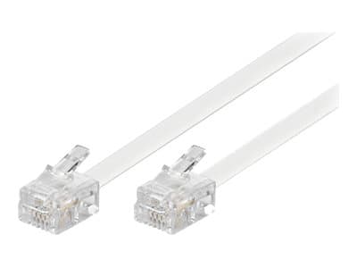 DELTACO DEL-160C - Telefonkabel - RJ-11 (hann) til RJ-11 (hann) - 2 m - hvit