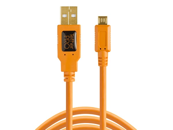 Tether Tools TetherPro - USB-kabel - USB (hane) till mikro-USB typ B (hane) - USB 2.0 - 4.6 m - högsynligt orange