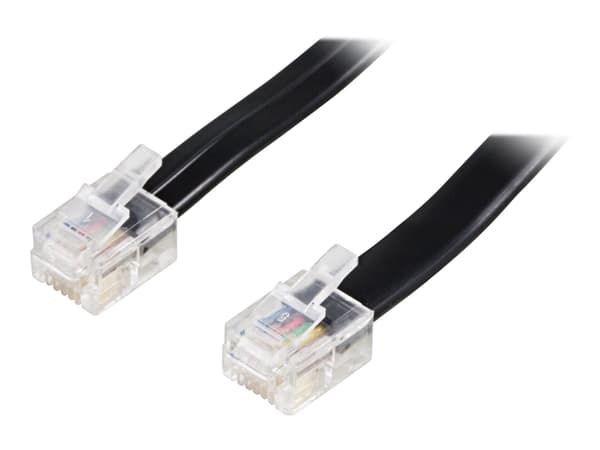 DELTACO - Telefonkabel - RJ-12 (hane) till RJ-12 (hane) - 5 m - svart