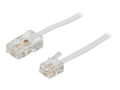 Modular cable, 8P4C to 6P4C(RJ11), 3 m, white