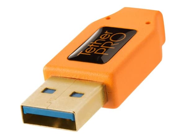 Tether Tools CU61RT15-ORG, 4,6 m, USB A, Micro-USB B, USB 3.2 Gen 1 (3.1 Gen 1), 5000 Mbit/s, Oranssi