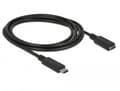 Miniatyrbild 3 av 5: Delock - USB-förlängningskabel - 24 pin USB-C (hane) till 24 pin USB-C (hona) - USB 3.1 Gen 1 - 3 A - 1.5 m - svart