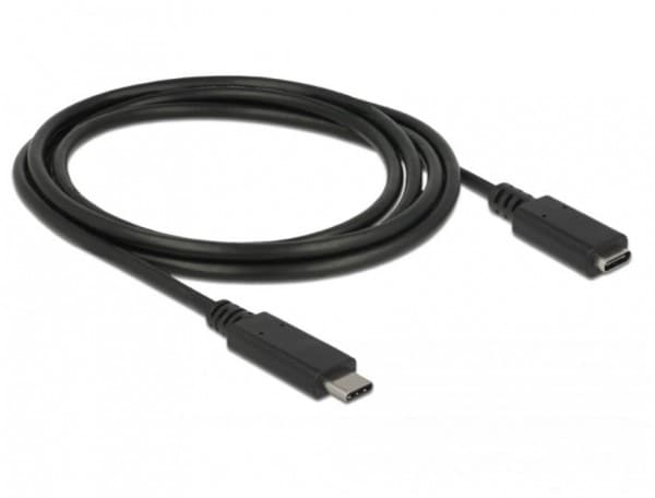 Delock - USB-förlängningskabel - 24 pin USB-C (hane) till 24 pin USB-C (hona) - USB 3.1 Gen 1 - 3 A - 1.5 m - svart