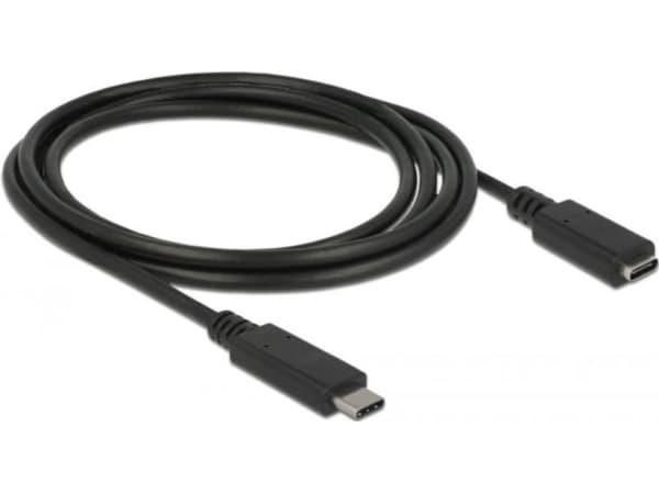 Delock - USB-förlängningskabel - 24 pin USB-C (hane) till 24 pin USB-C (hona) - USB 3.1 Gen 1 - 3 A - 1.5 m - svart
