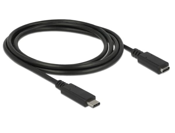 Delock - USB-förlängningskabel - 24 pin USB-C (hane) till 24 pin USB-C (hona) - USB 3.1 Gen 1 - 3 A - 1.5 m - svart