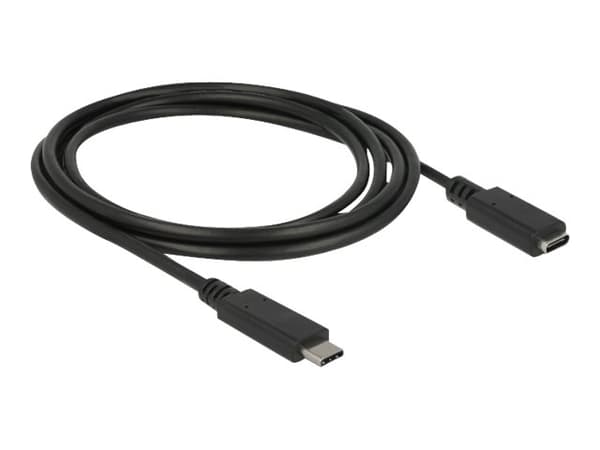Delock - USB-förlängningskabel - 24 pin USB-C (hane) till 24 pin USB-C (hona) - USB 3.1 Gen 1 - 3 A - 1.5 m - svart
