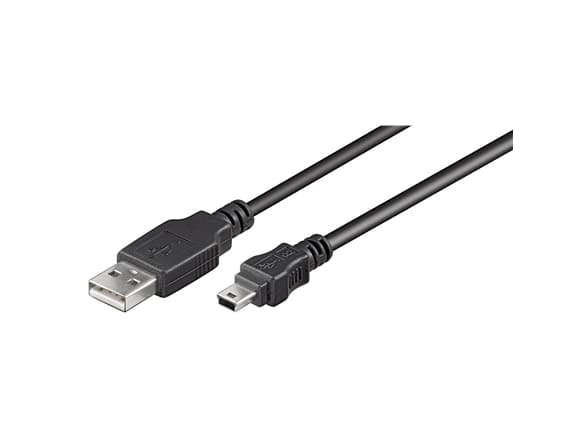 Goobay 50768, 3 m, USB A, Mini-USB B, USB 2.0, 0,48 Gbit/s, Svart