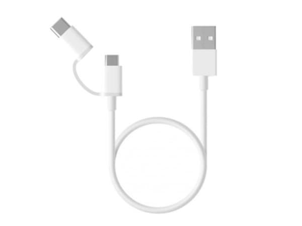 Xiaomi Mi 2-in-1 USB Cable (Micro USB to Type C) 100cm, 1 m, USB A, Micro-USB B, USB 2.0, Valkoinen
