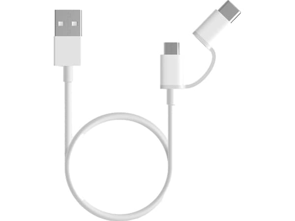 Xiaomi Mi 2-in-1 USB Cable (Micro USB to Type C) 100cm, 1 m, USB A, Micro-USB B, USB 2.0, Valkoinen
