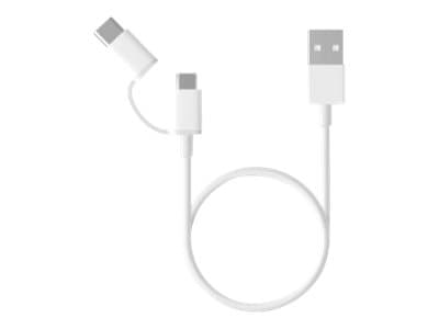 Xiaomi Mi 2-in-1 USB Cable (Micro USB to Type C) 100cm, 1 m, USB A, Micro-USB B, USB 2.0, Valkoinen