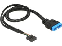 Delock - Intern USB-adapter - 9-stifts USB-överdel (hona) till 19-stifts USB 3.0-kontakt (hane) - 45 cm - svart