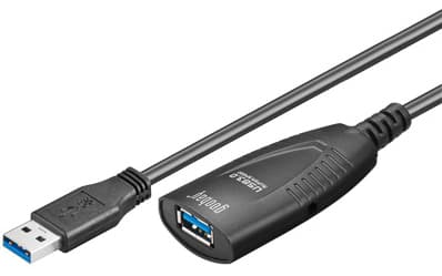 Goobay 5m USB 3.0, 5 m, USB A, USB A, USB 3.2 Gen 1 (3.1 Gen 1), Hankjønn/hunkjønn, Sort