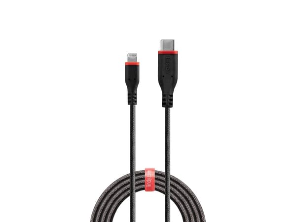 Lindy 31285, 0,5 m, Lightning, USB C, Uros, Uros, Musta