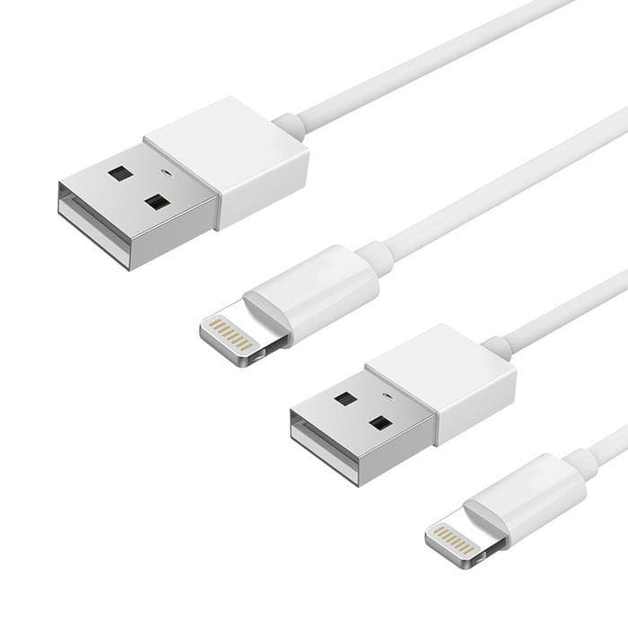 UNITEK C4015BWH 2-Pack USB A till Apple Lightning (Non MFI) kabelkit 1m och 25cm