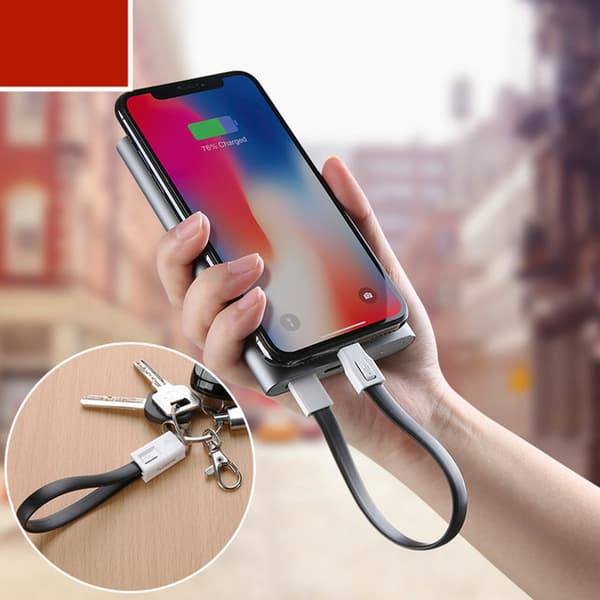 6 PAKKER! Micro USB/Android - oplader nøglering USB kabel bærbar!