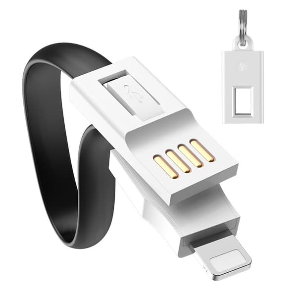 6 PAKKER! Micro USB/Android - oplader nøglering USB kabel bærbar!