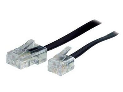S-Conn 6m RJ11 - RJ45, 6 m, RJ11, RJ45, Svart, Transparent, Hankoppling, Hankoppling