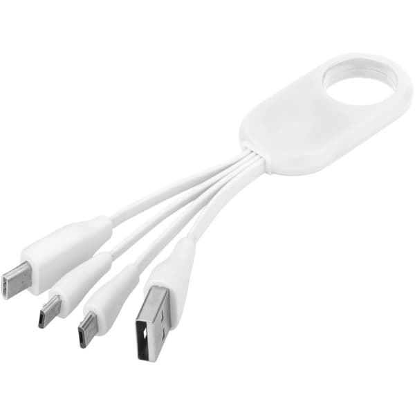 Bullet The Troup 4-In-1 USB-laddningskabel med Type-C White 12.5 x 2.8 x 1.4 cm