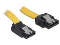 DeLOCK Cable SATA - SATA-kabel - Serial ATA 150/300 - SATA (hona) till SATA (hona) - 30 cm - spolad, vinklad kontakt, rak kontakt - gul