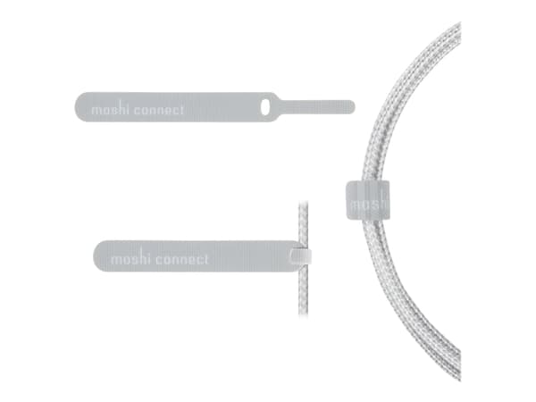 Moshi Integra - USB-kabel - 24 pin USB-C (hane) till 24 pin USB-C (hane) - USB 2.0 - 20 V - 5 A - 2 m - jetsilver