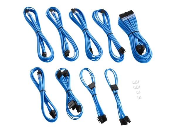 CableMod PRO Series ModMesh RT-Series - Strømkabelsett - formstøpt - lys blå