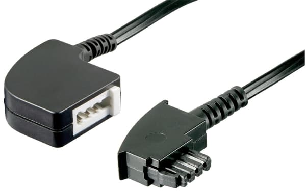 Goobay 3 m TAE-F-kabel, 3 m, TAE-F, TAE-F, svart, hane/kvinna