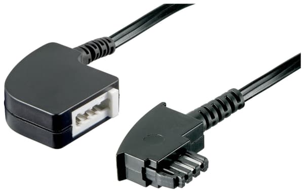 Goobay 3 m TAE-F-kabel, 3 m, TAE-F, TAE-F, svart, hane/kvinna