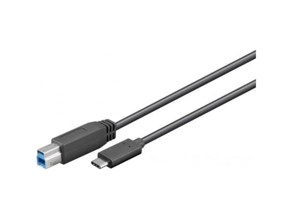 Goobay 67986, 1 m, USB B, USB C, USB 3.2 Gen 1 (3.1 Gen 1), Hankjønn/hankjønn, Sort