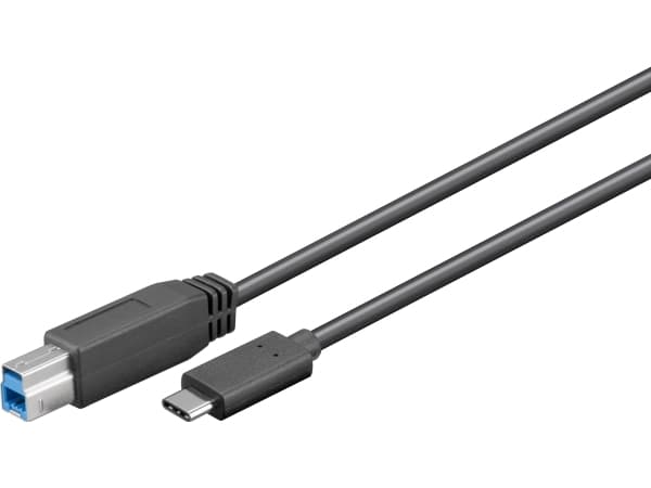 Goobay 67986, 1 m, USB B, USB C, USB 3.2 Gen 1 (3.1 Gen 1), Hankjønn/hankjønn, Sort