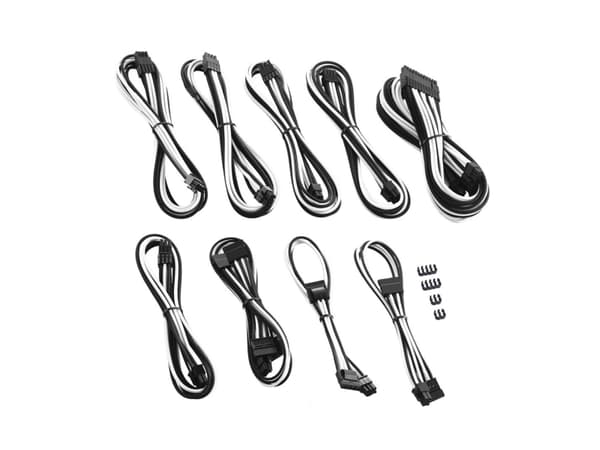 CableMod PRO Series ModMesh C-Series AXi, HXi & RM Cable Kit - Strømkabelsett - formstøpt - svart, hvit