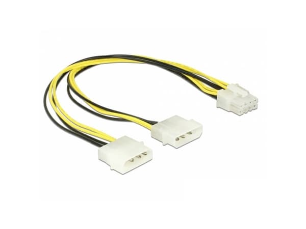Delock - Strømkabel - 8-pins EPS12V (hann) til 4-pin intern strøm (hann) - 12 V - 30 cm