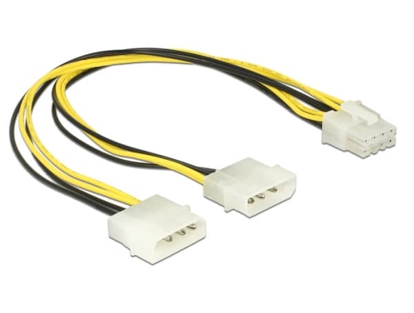 Delock - Strømkabel - 8-pins EPS12V (hann) til 4-pin intern strøm (hann) - 12 V - 30 cm