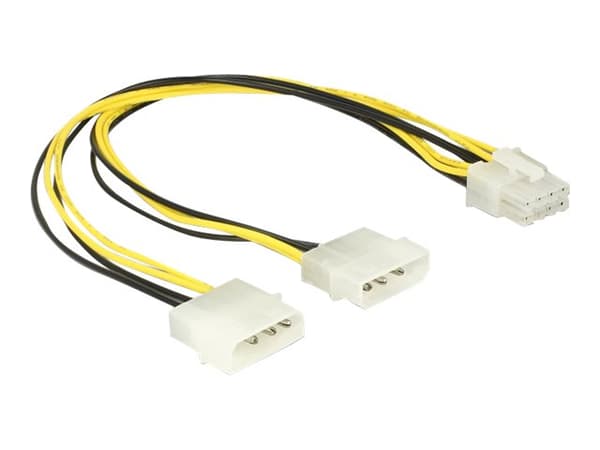 Delock - Strømkabel - 8-pins EPS12V (hann) til 4-pin intern strøm (hann) - 12 V - 30 cm
