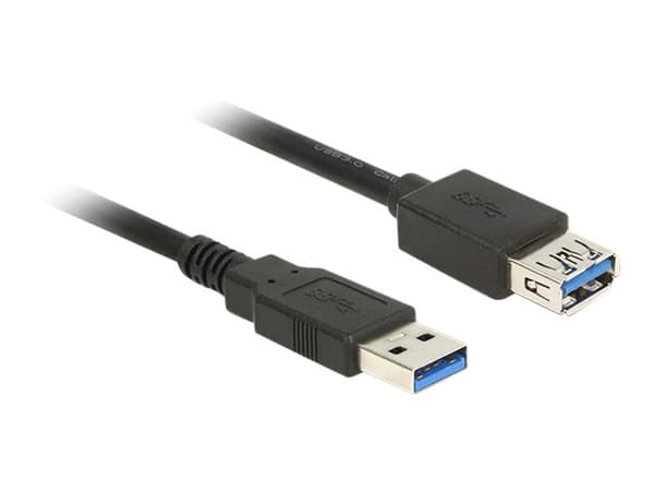 Delock - USB-förlängningskabel - USB typ A (hane) till USB typ A (hona) - USB 3.0 - 1 m - svart