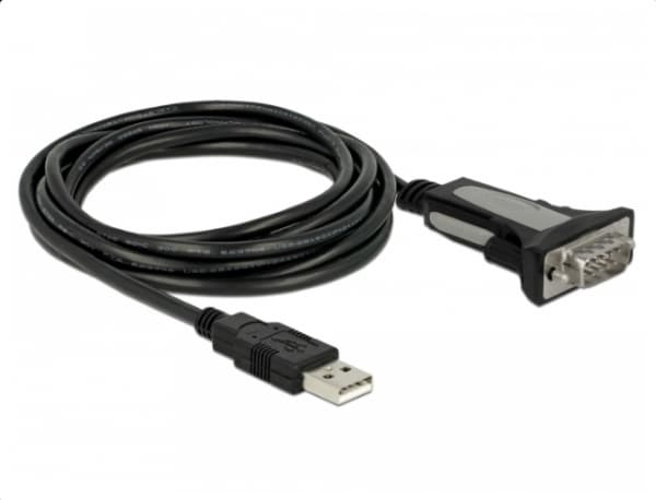 DeLOCK 65962, Musta, 3 m, USB A-tyyppi, DB-9, Uros, Uros