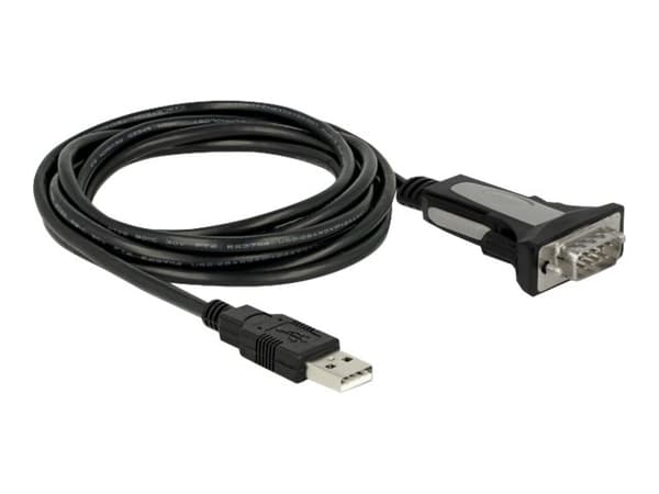 DeLOCK 65962, Musta, 3 m, USB A-tyyppi, DB-9, Uros, Uros