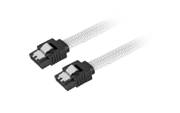 Sharkoon - SATA-kabel - Serial ATA 150/300/600 - SATA (hunn) til SATA (hunn) - 60 cm - låst - hvit