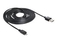 Delock EASY-USB - USB-kabel - mikro-USB typ B (hane) till USB (hane) - USB 2.0 - 5 m - svart