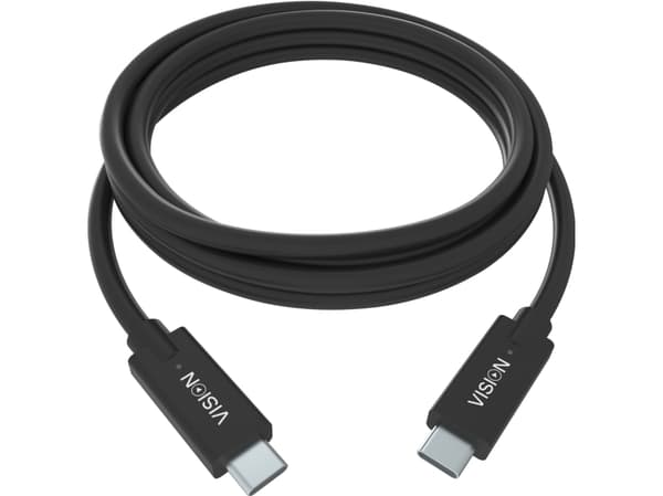 Vision Professional - USB-kabel - 24 pin USB-C (hane) till 24 pin USB-C (hane) - USB 3.1 Gen 2 / Thunderbolt 3 - 3 A - 1 m - reversibla kontakter - s