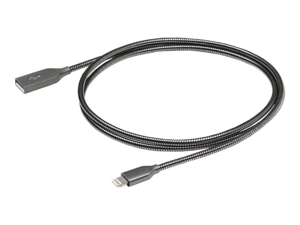 eSTUFF - Lightning-kabel - Lightning hane till USB hane - 50 cm - grå, stål