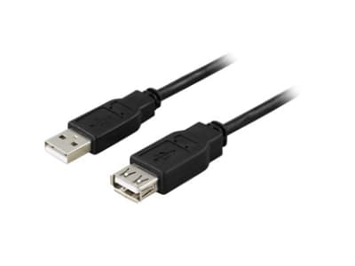 DELTACO USB2-12S - USB-förlängningskabel - USB (hane) till USB (hona) - USB 2.0 - 2 m - svart