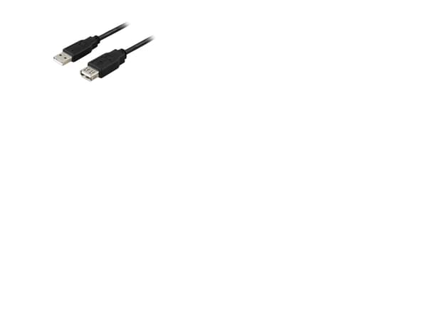 DELTACO USB2-12S - USB-förlängningskabel - USB (hane) till USB (hona) - USB 2.0 - 2 m - svart