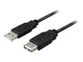 Miniatyrbild 1 av 5: DELTACO USB2-12S - USB-förlängningskabel - USB (hane) till USB (hona) - USB 2.0 - 2 m - svart