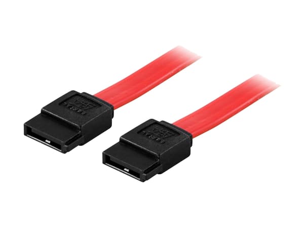 DELTACO SATA-03 - SATA-kabel - SATA (hunn) til SATA (hunn) - 30 cm - rett kontakt - rød