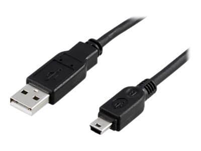 Deltaco USB 2.0 Cable A/mini B, 3m, 3 m, USB A, Mini-USB B, Uros/uros, 480 Mbit/s, Musta
