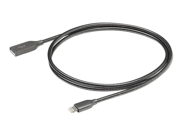 eSTUFF - Lightning-kabel - Lightning hann til USB hann - 1.5 m - grå, stål